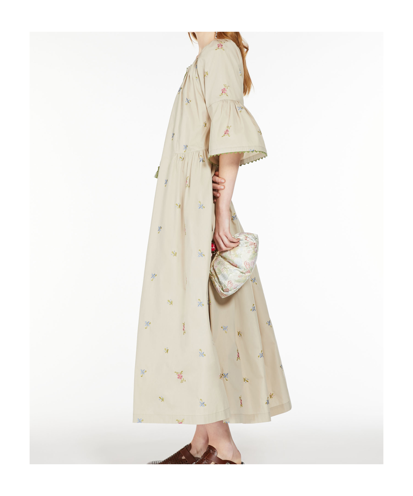 Weekend Max Mara Wide Round Neck Dress In Nude