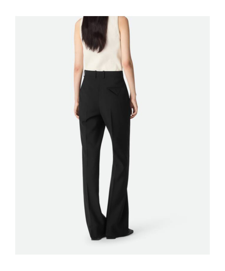 Bottega Veneta Wool Bell Bottoms In Black