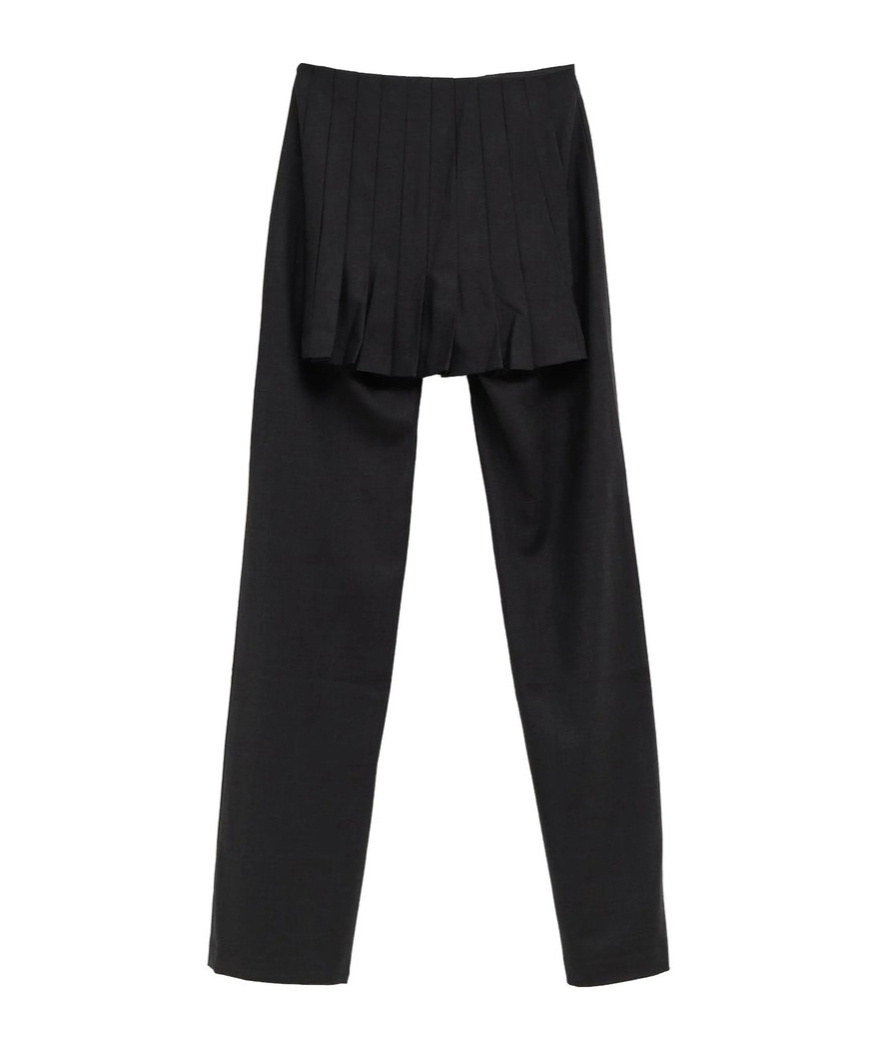Paloma Wool Pleated Miniskirt Overlay Track Pants In Black