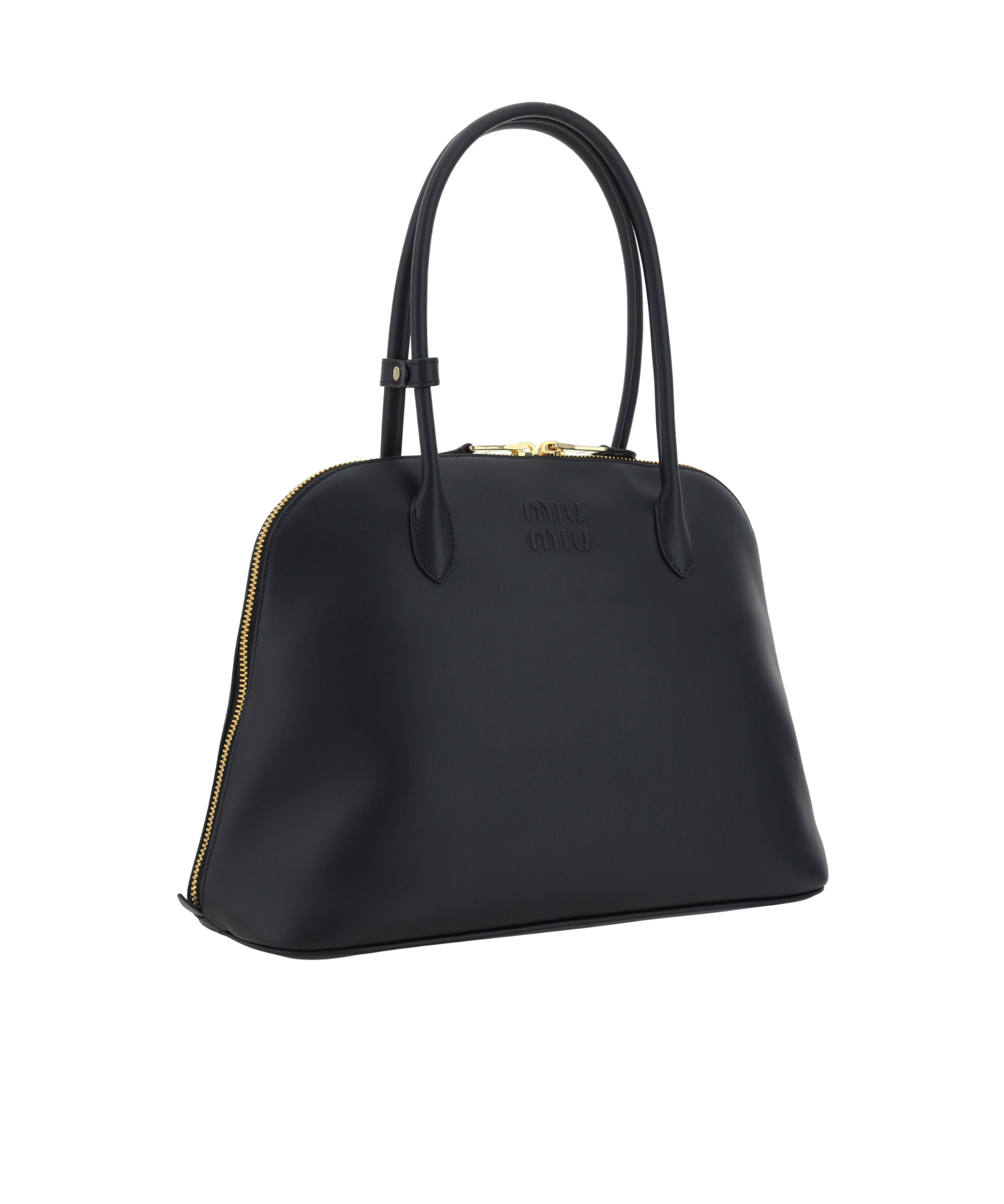 Miu Miu Logo-embossed Tote Bag In Black
