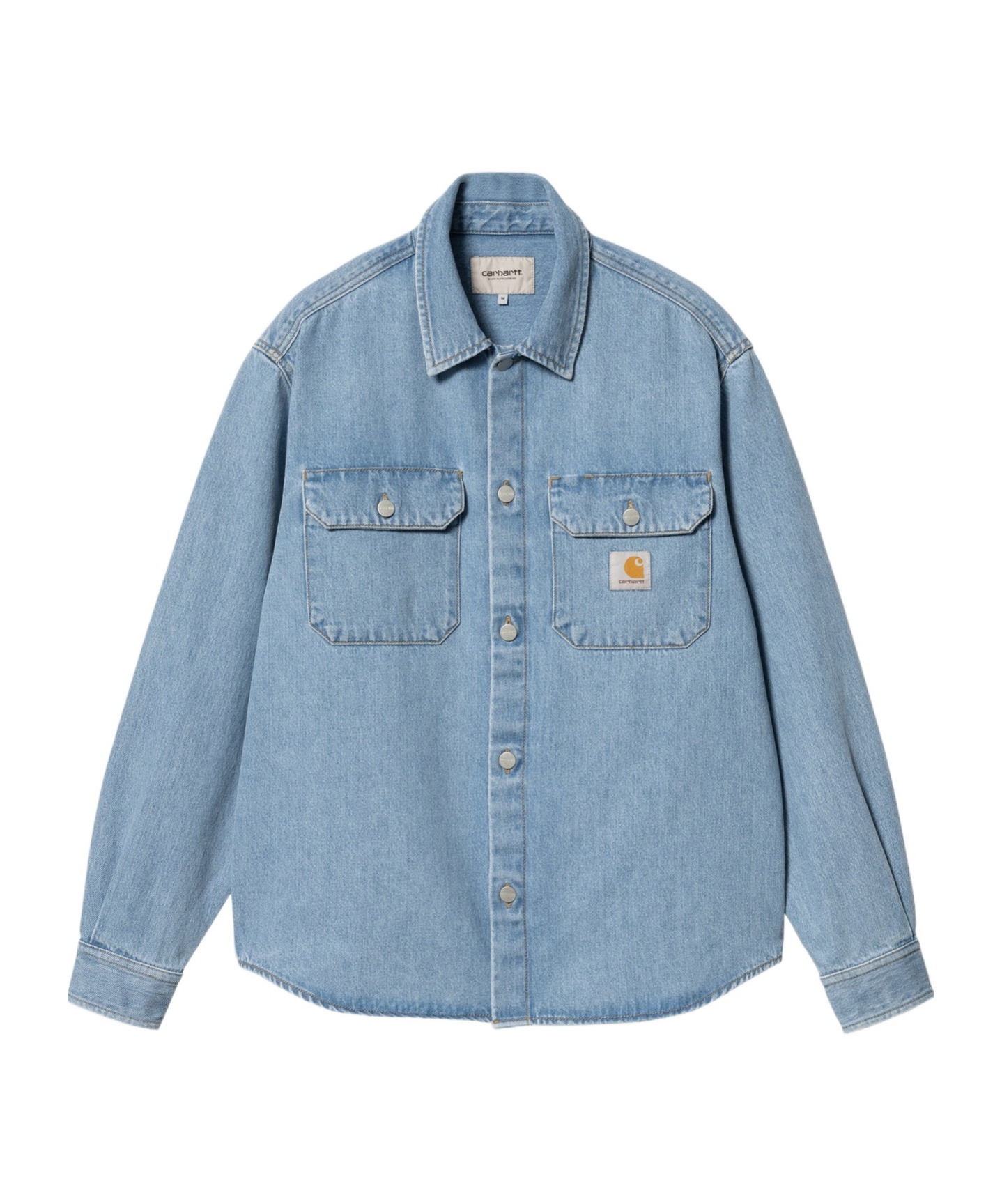Carhartt Harvey Shirt With Long Sleeves And Pointed Collar In Blue