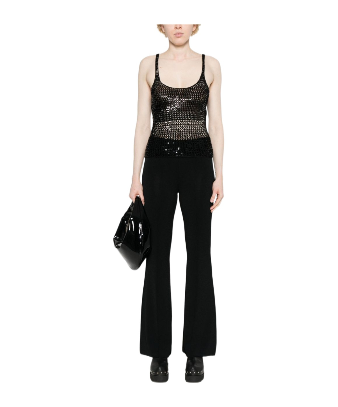 Ermanno Scervino Exposed-seam Detail Flared Trousers In Black