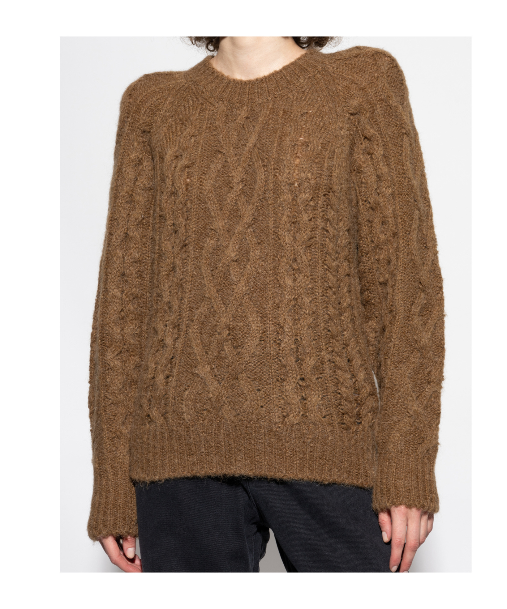 Isabel Marant Étoile Cable-knit Sweater In Brown