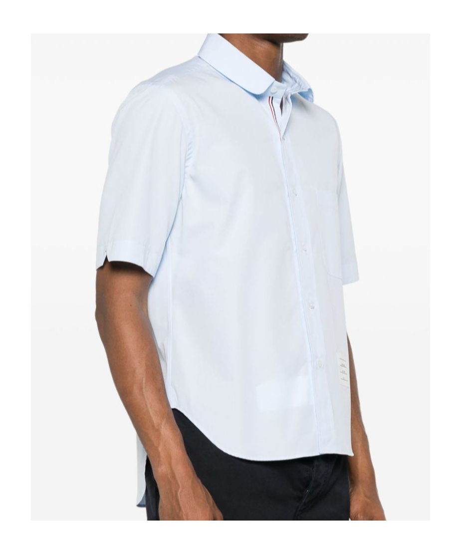 Thom Browne Cotton Shirt With Chest Pocket And Collar In White