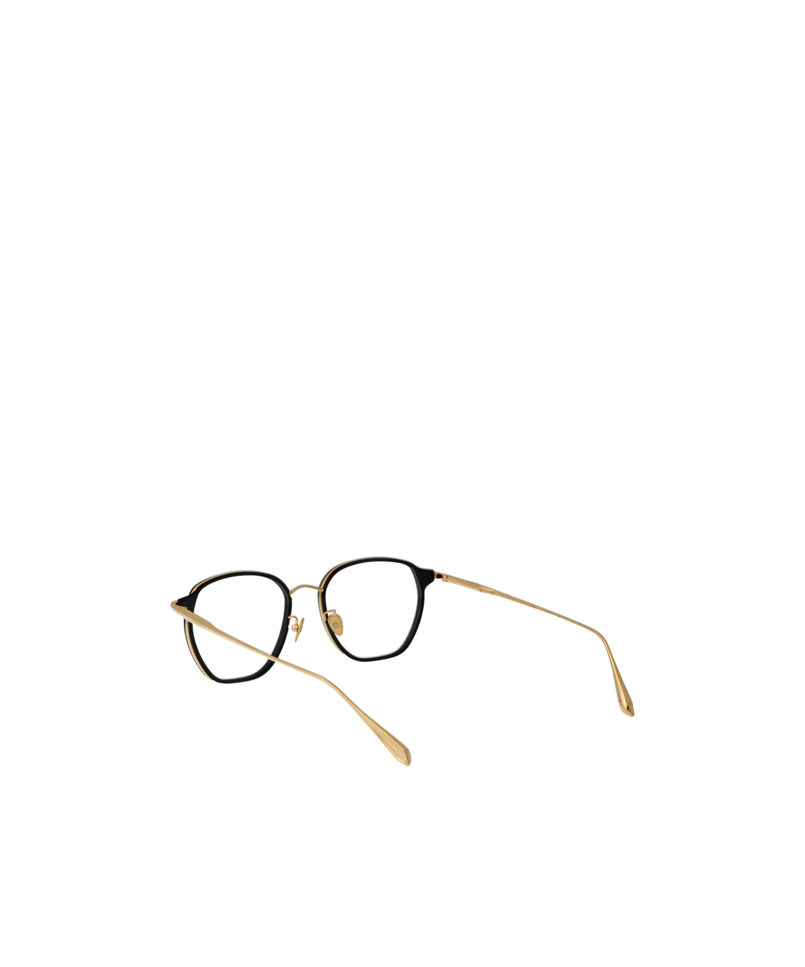 Linda Farrow 0 Yellow Gold Black Optical Acetate Glasses In Black