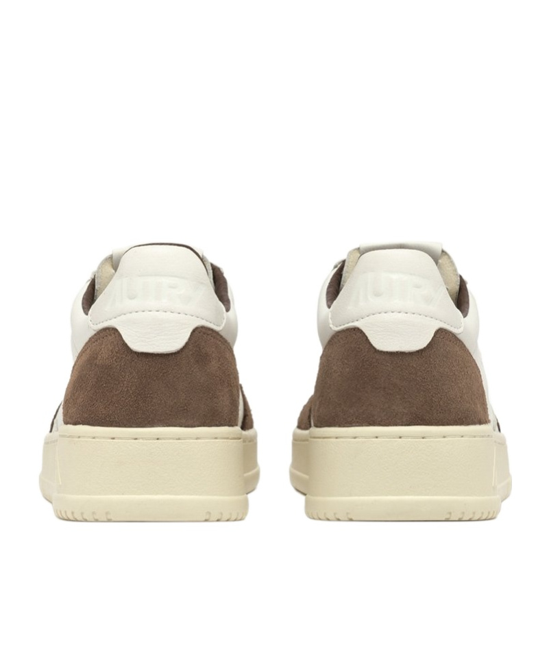 Autry Medalist Sneakers In White Leather With Brown Suede In White