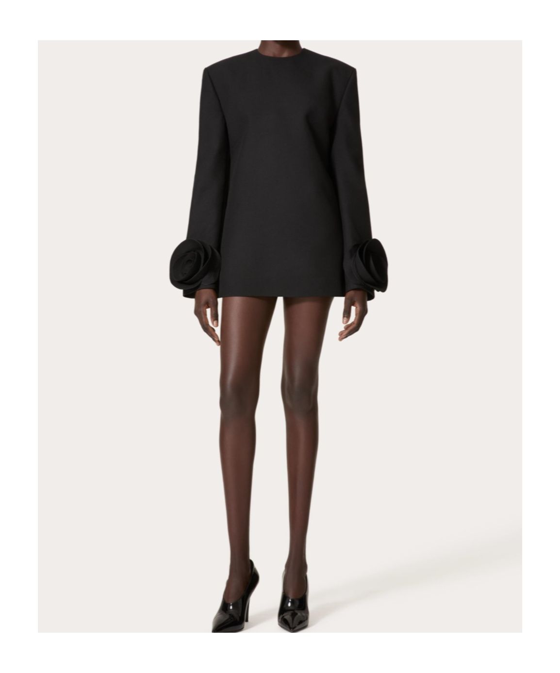 Valentino Robe Courte En Double Compact Drill Femme Noir 40 In Black