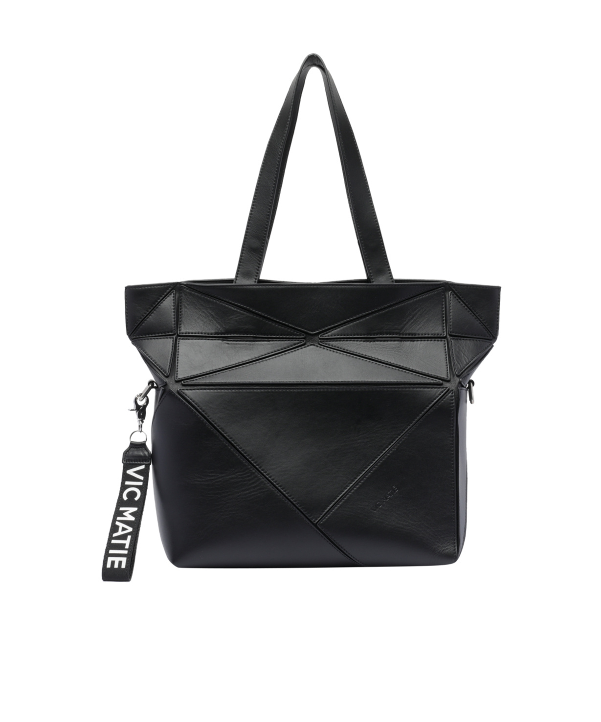 Shop Vic Matie Double Handle Shoulder Bag In Black