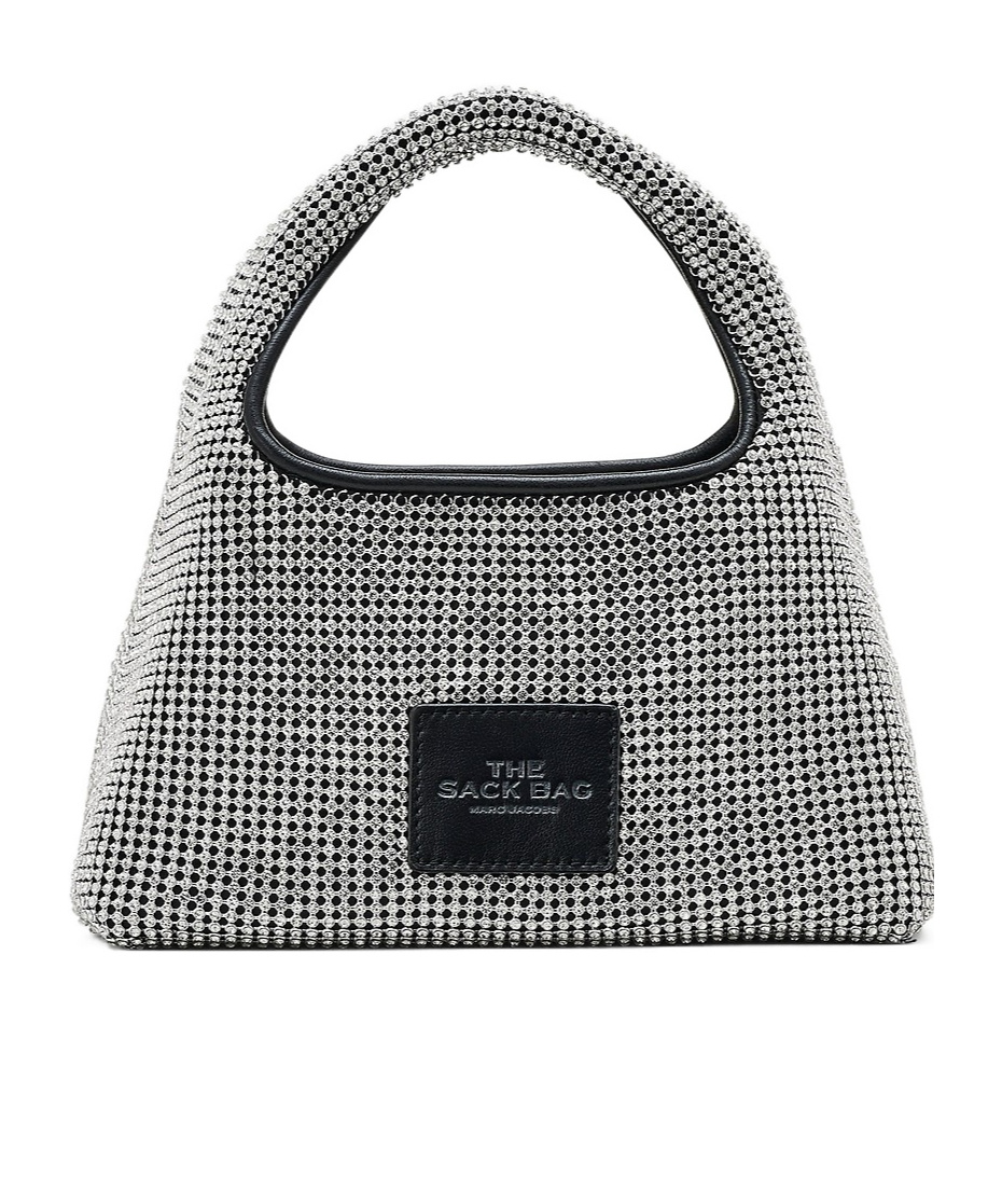 Marc Jacobs The Sack Crystal Embellished Mini Hobo Bag In Black
