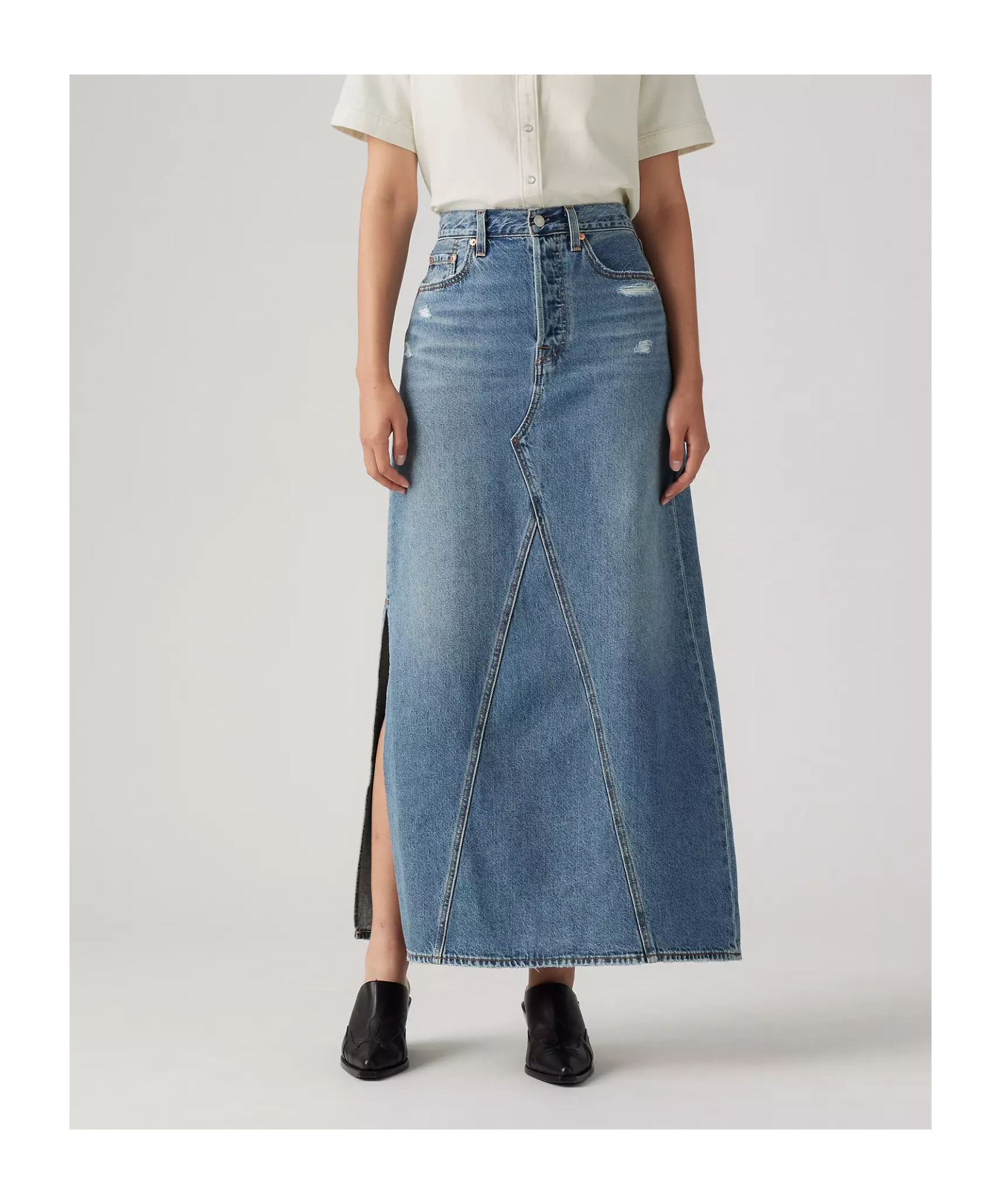 Levi's Icon Denim Midi Skirt In Blue