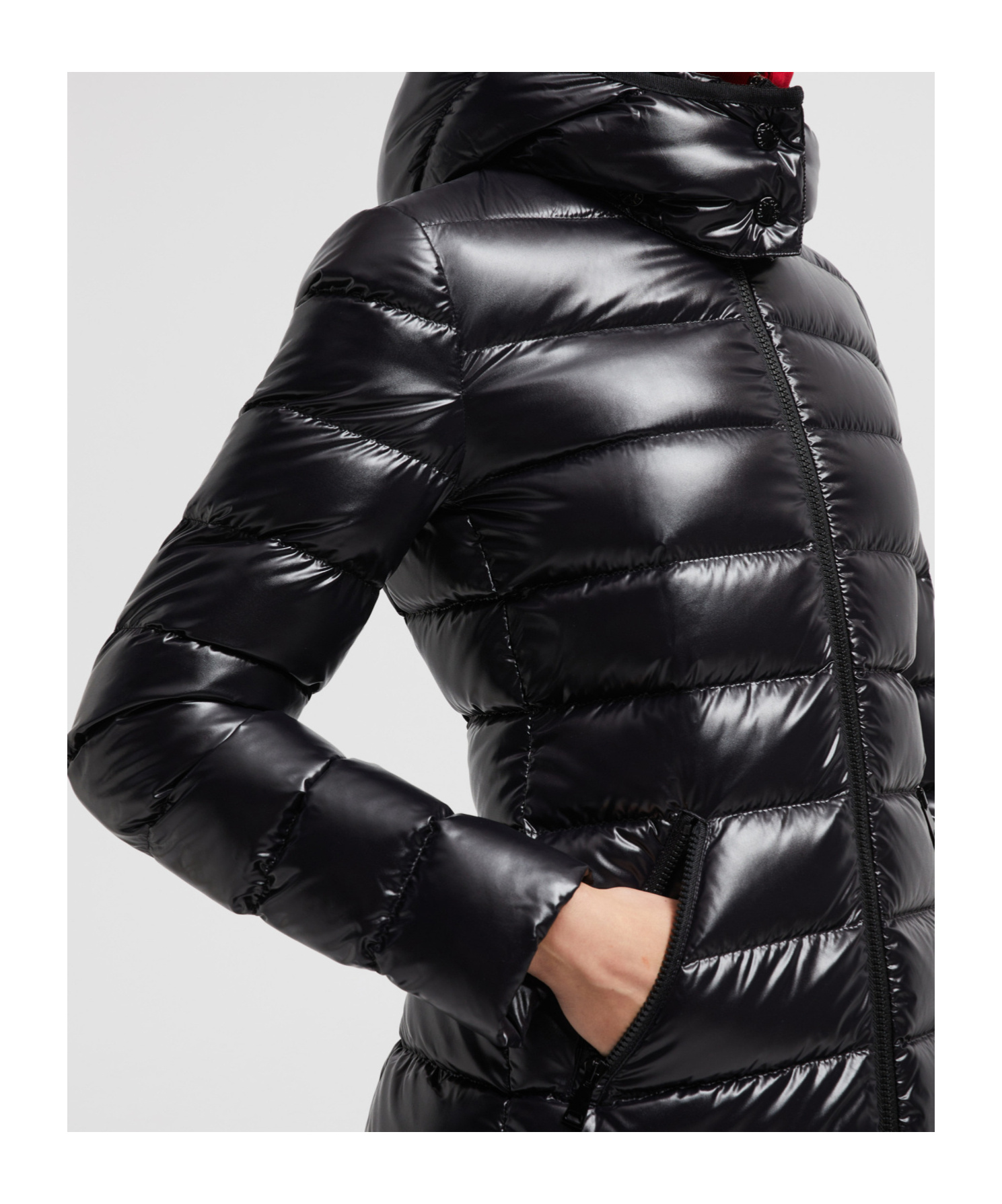 Shop Moncler Moka Long Down Jacket In Black