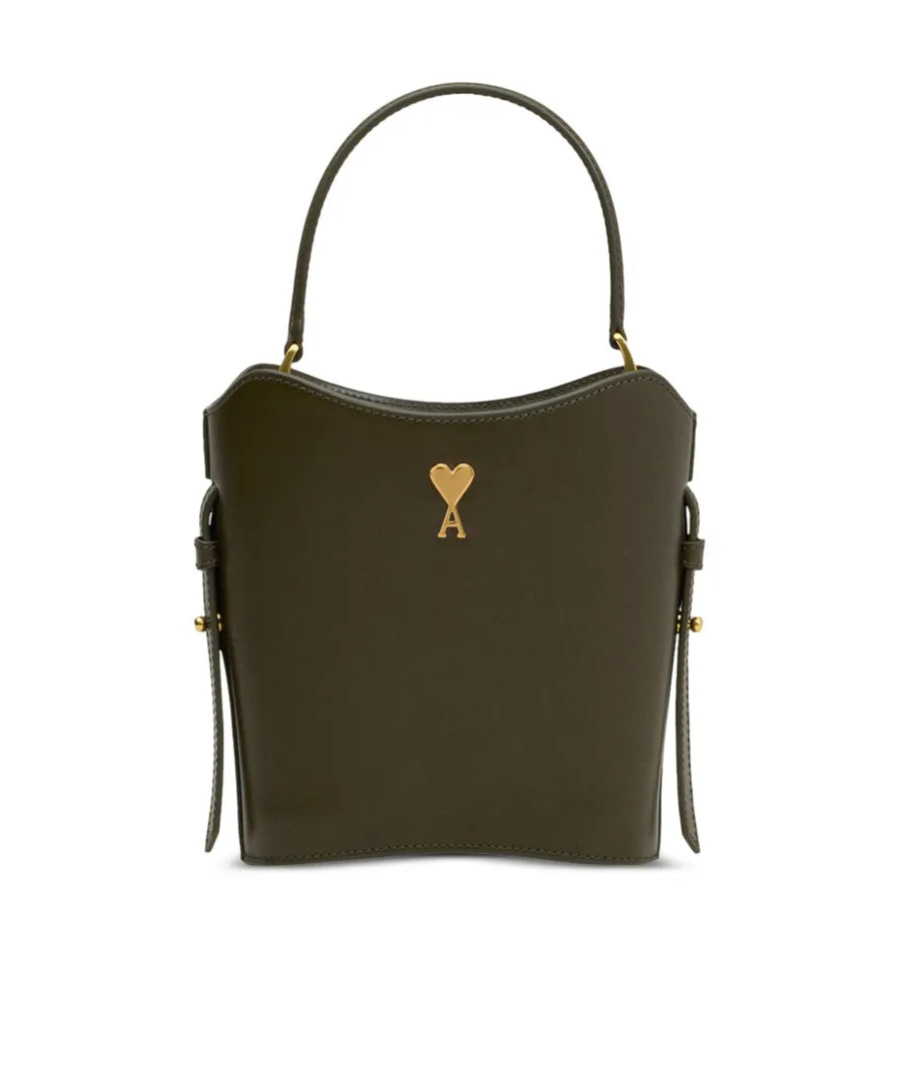 Ami Alexandre Mattiussi Mini Square Shoulder Bag In Olive Noire