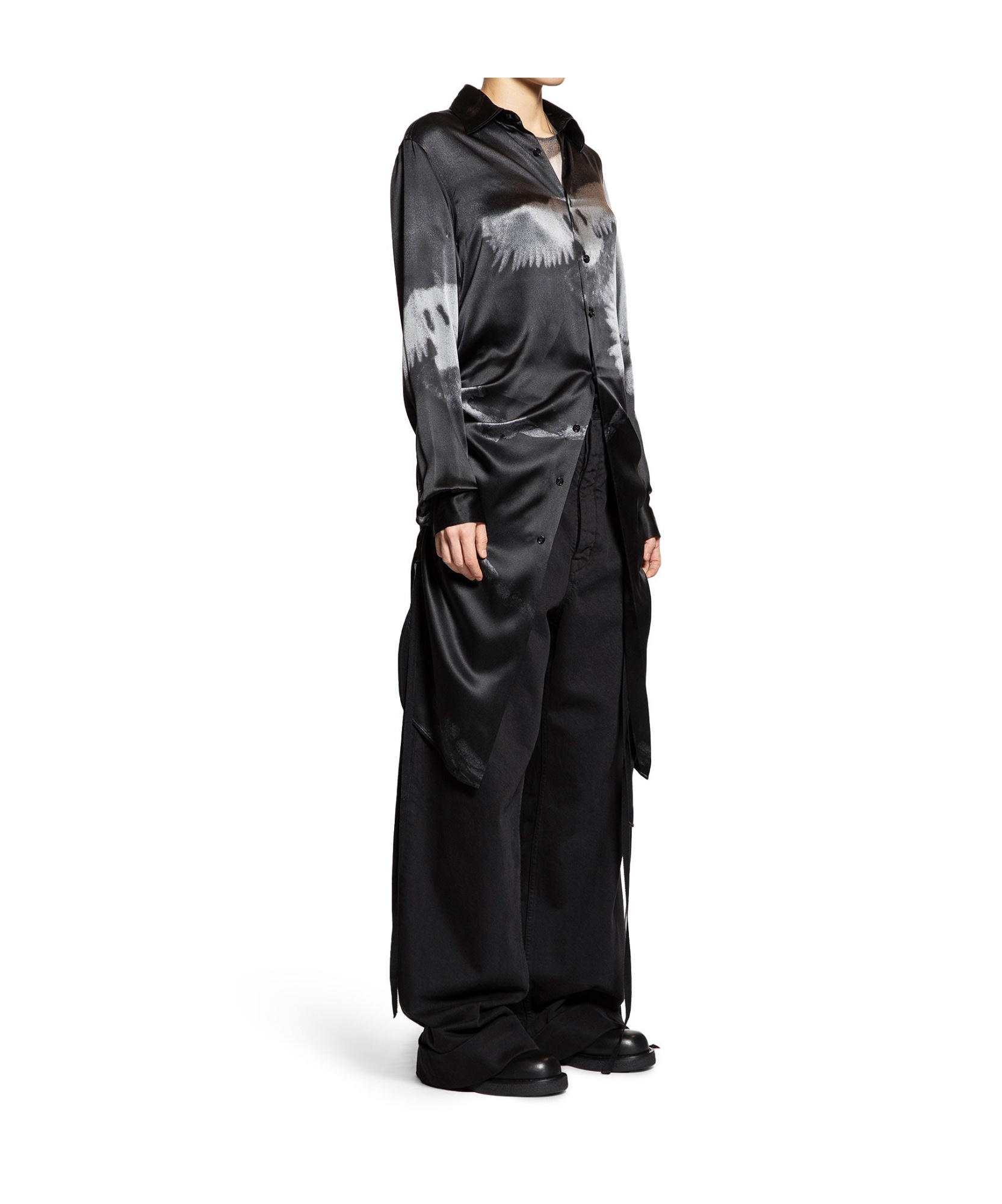 Ann Demeulemeester Long Sleeve Shirt In Multi