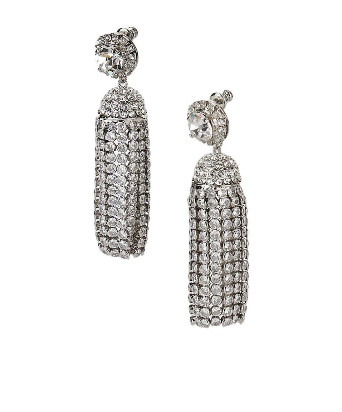 Rabanne Crystal-embellishment Tassel Earrings In Silver