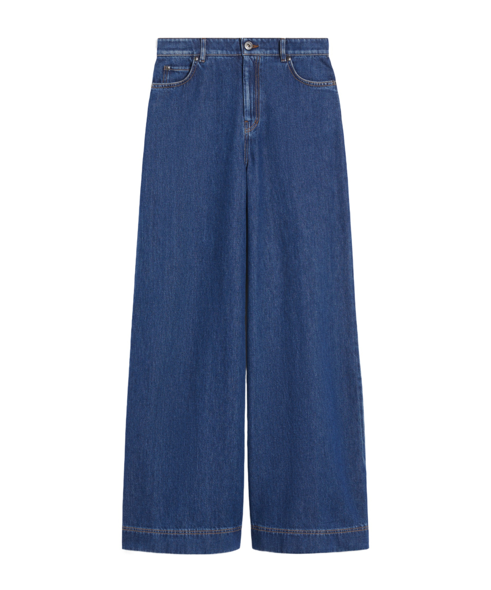 Weekend Max Mara Vaqueros De Pernera Ancha En Denim De Algodón In Blue