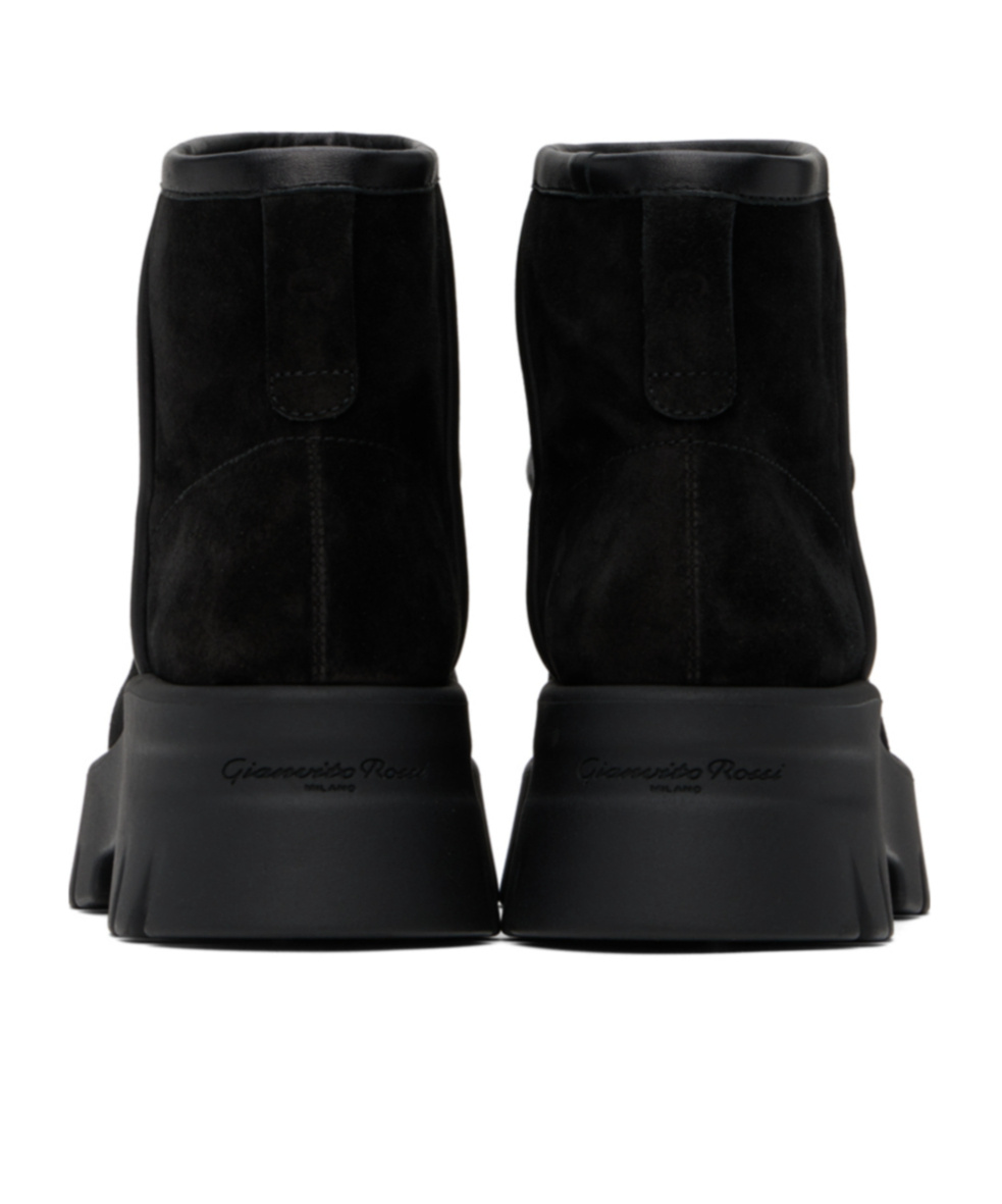 Gianvito Rossi Shearling-lined Suede Ankle Boots In Black