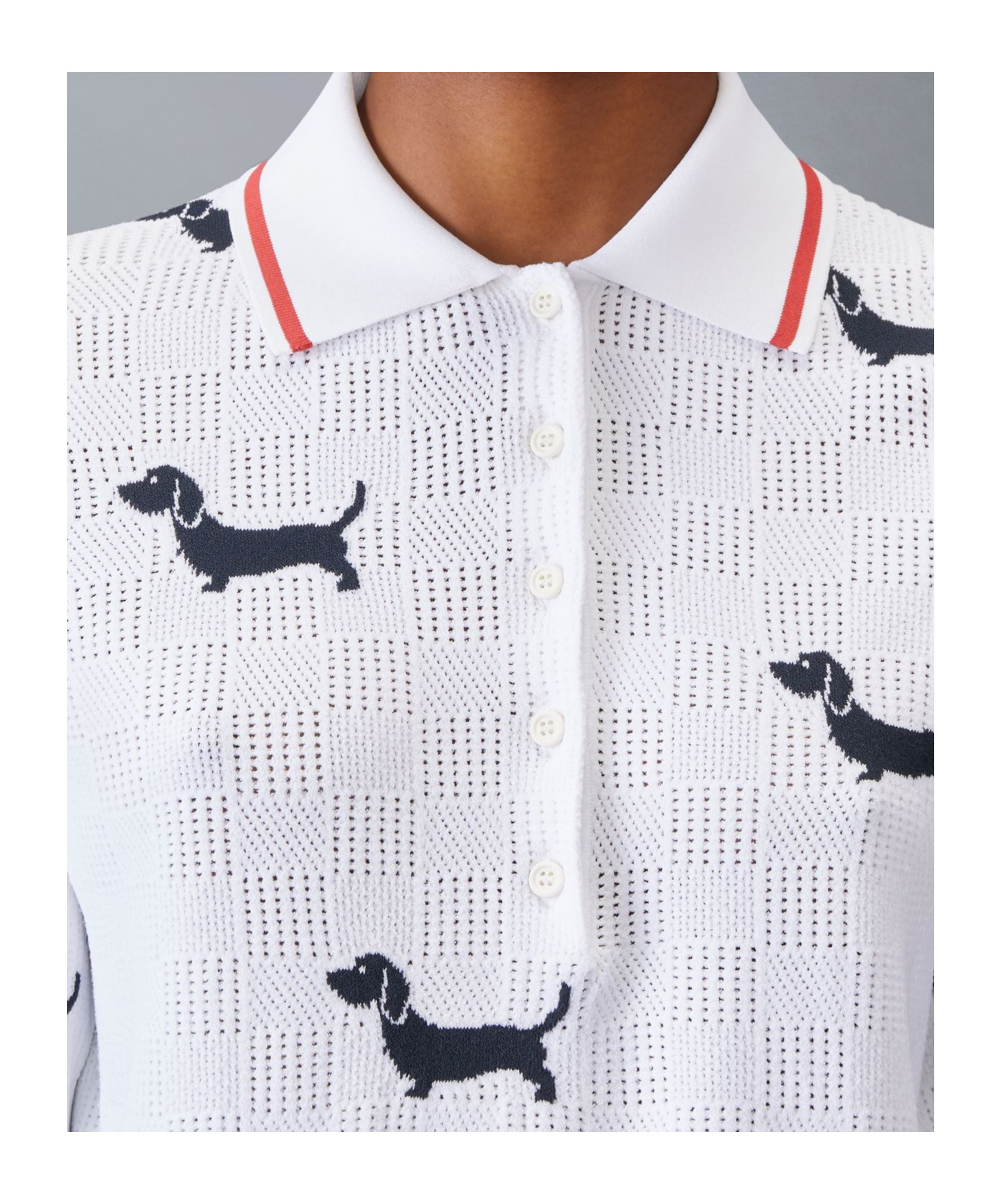 Thom Browne Short-sleeved Sweater In White