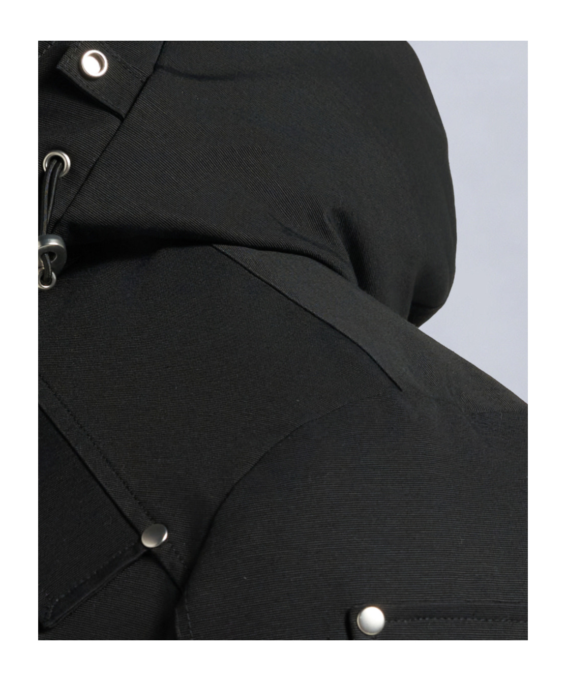 Moose Knuckles Shearling Trim Down Bomber Jacket In Black