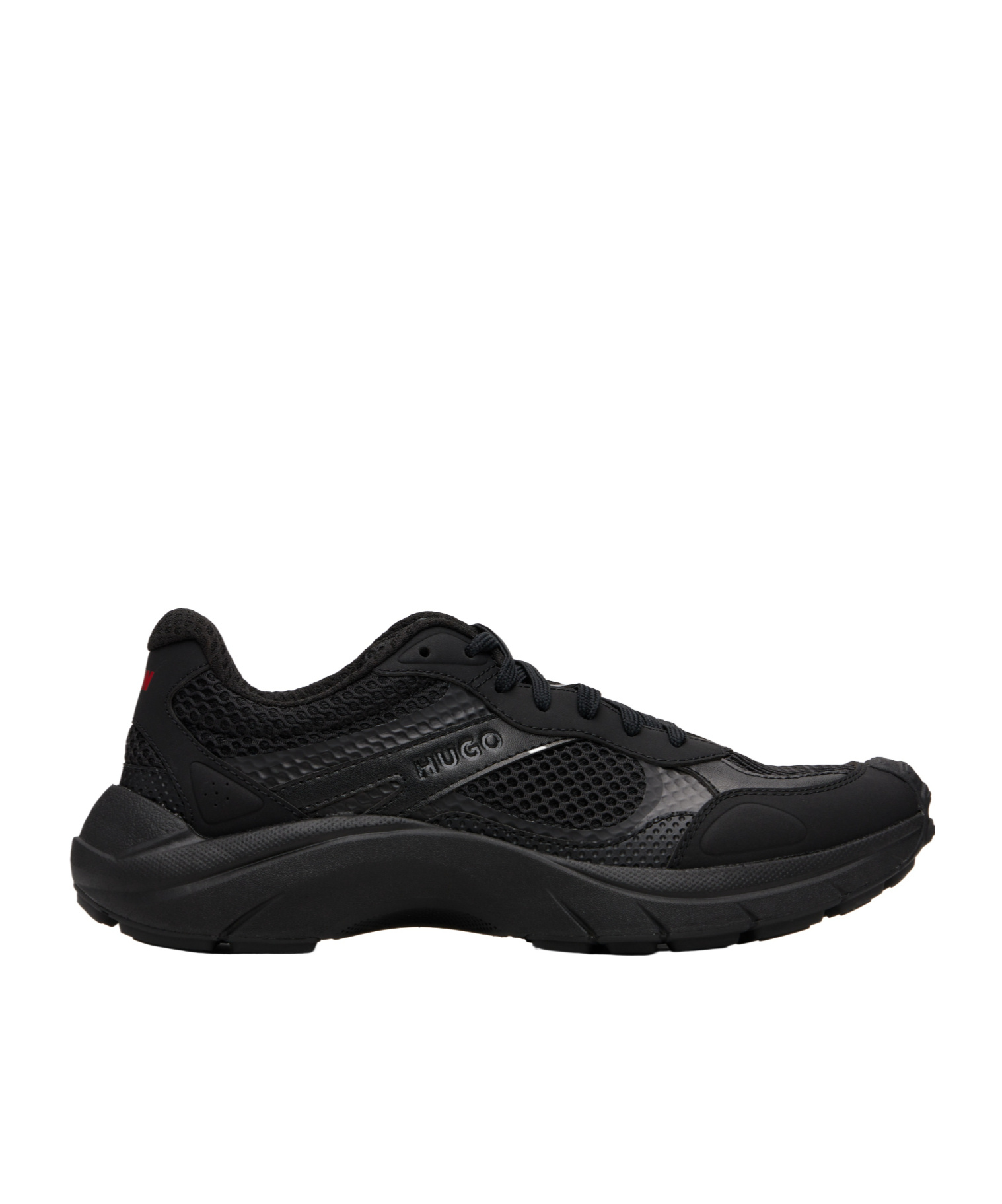 Hugo Boss Round Toe Low-top Sneakers In Black