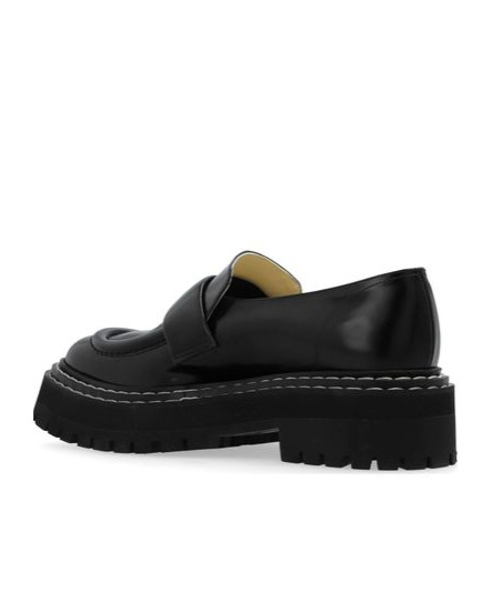 Shop Proenza Schouler Lug-sole Leather Loafers In Black