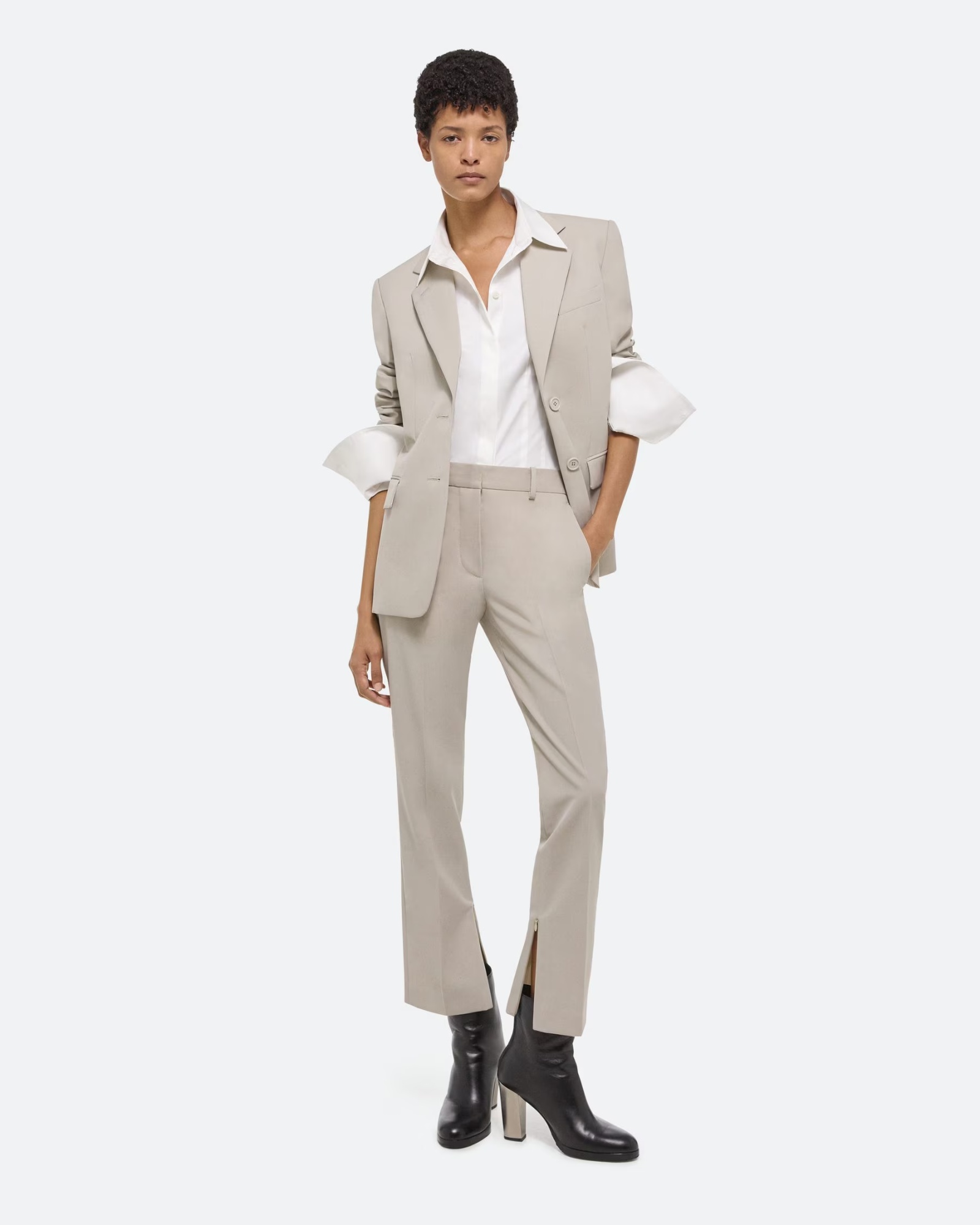 Helmut Lang Virgin Wool Blazer In White