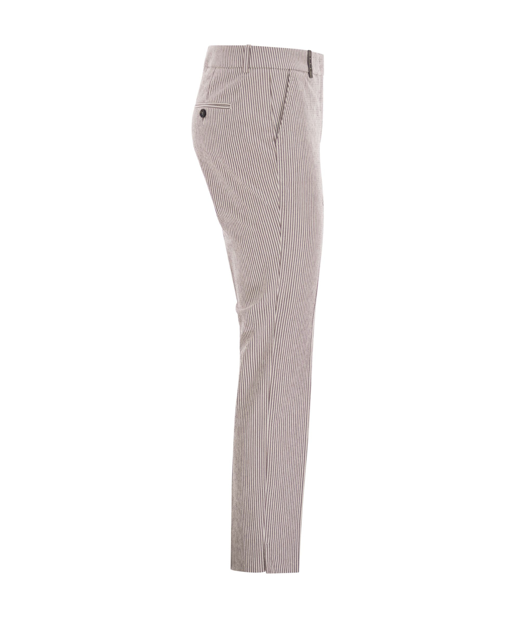 Shop Peserico Striped Casual Pants In Nude