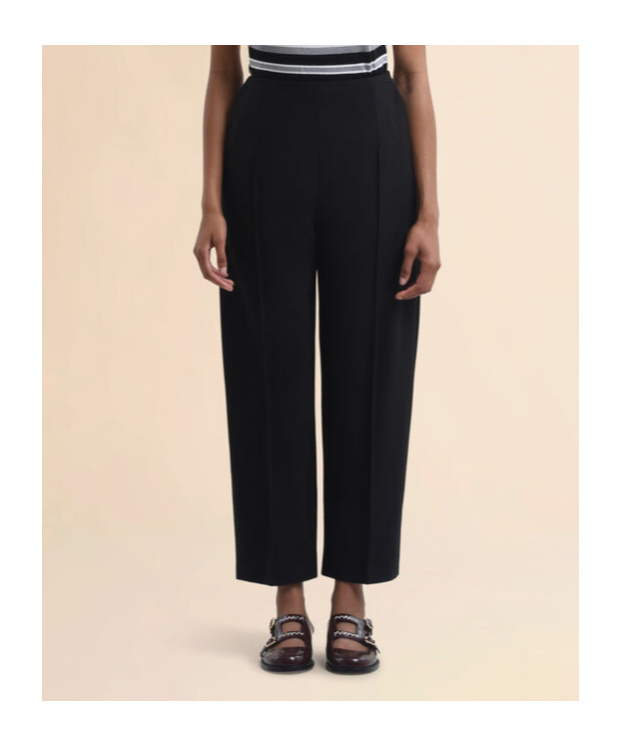 Marni Trousers With Belt Loops And Elastic Waistband In Black