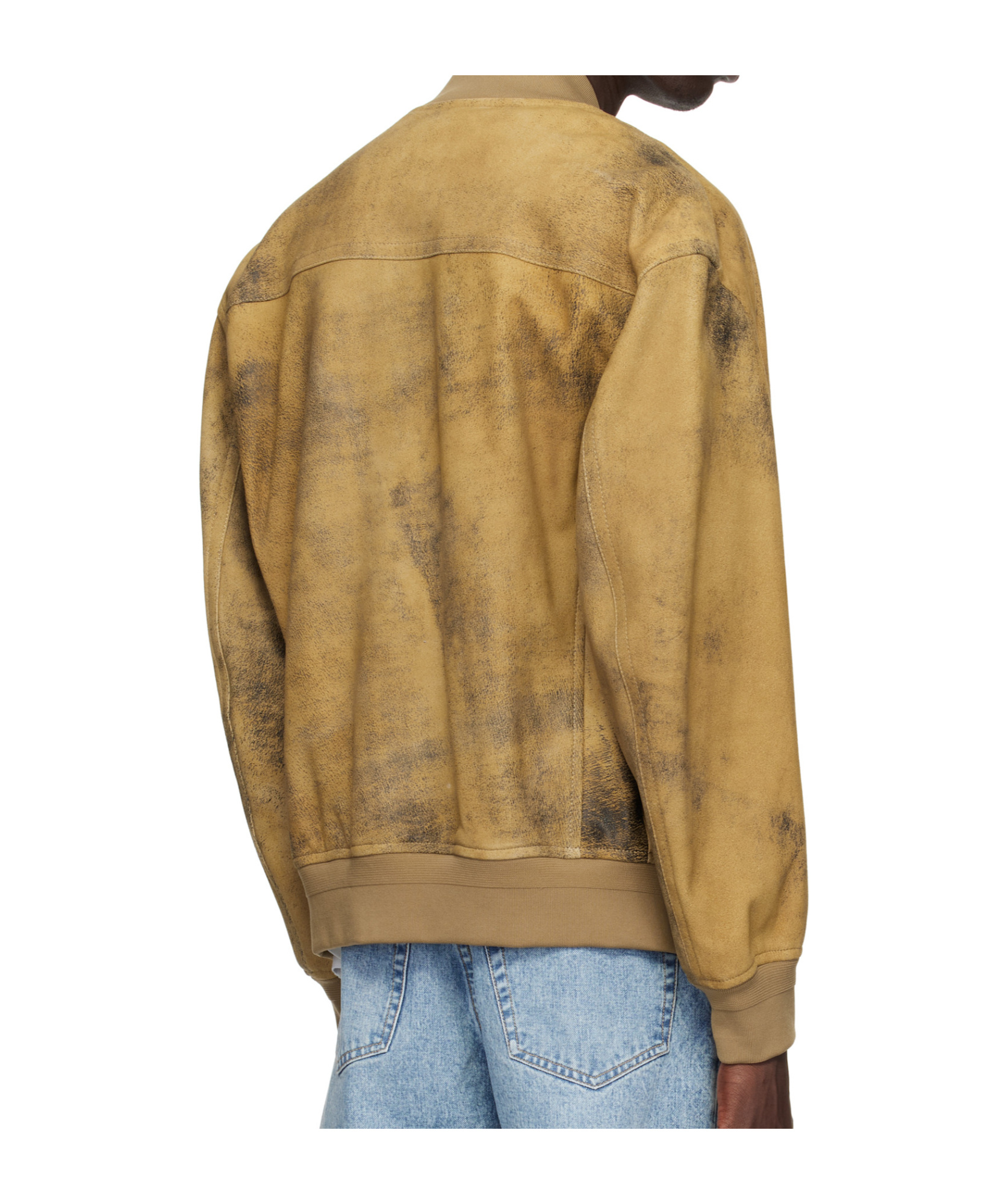 Hugo Boss Long Sleeve Leather Jacket In Multicolor