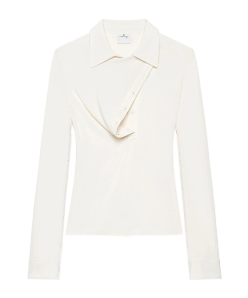 Courrèges Twill Polo Shirt In White