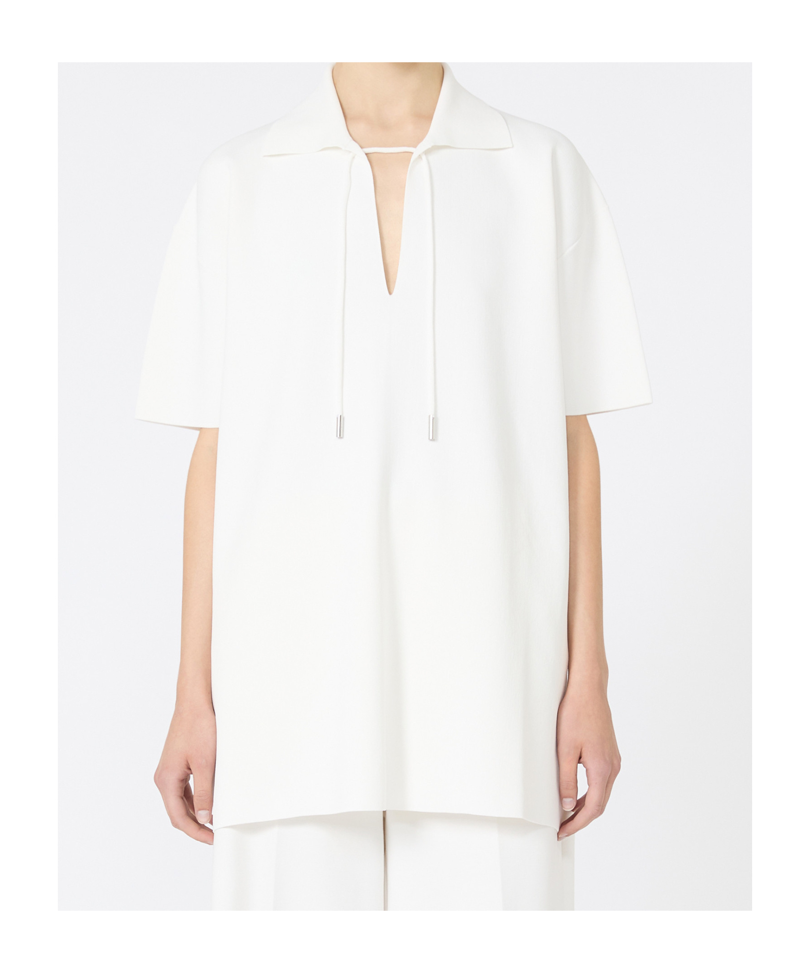 Max Mara Poltava Crêpe Top In White
