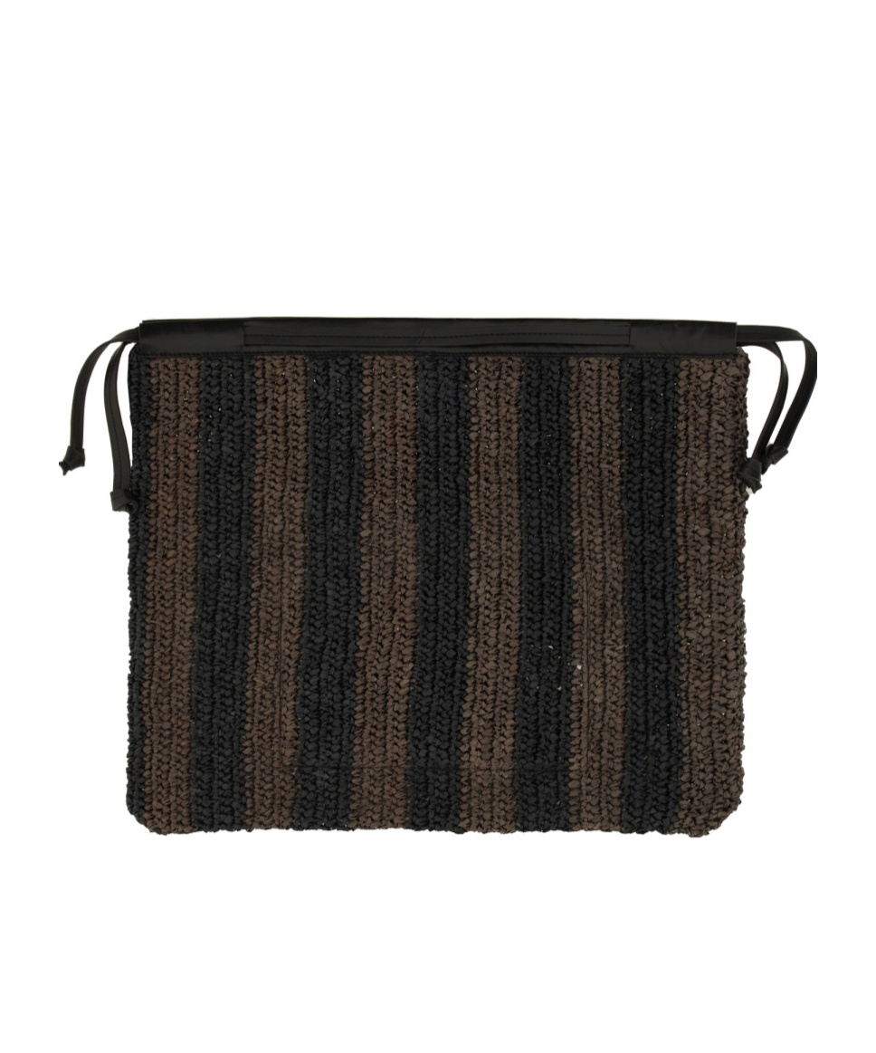 Shop Alysi Raffia Clutch Bag In Brown