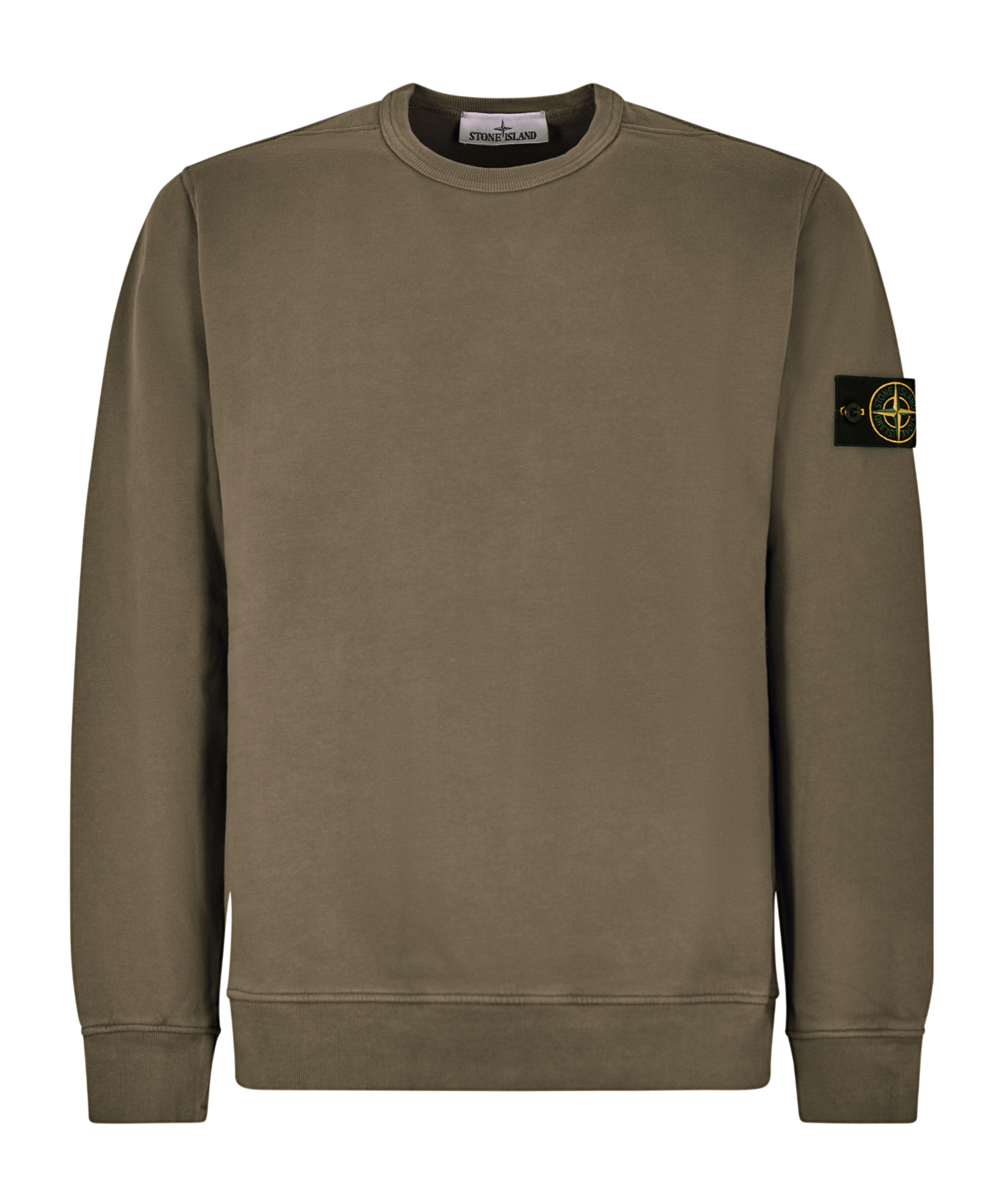 Stone Island Minimalist Organic Cotton Sweatshirt With Logo Patch In Animal Print