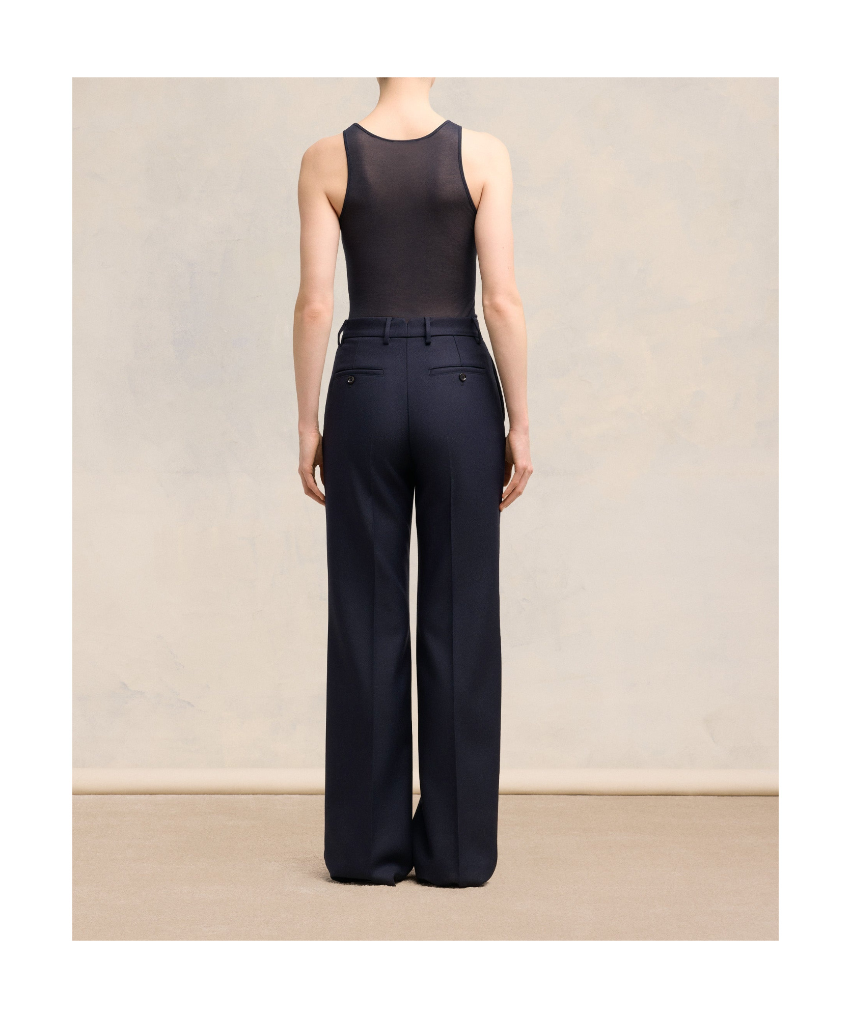 Ami Alexandre Mattiussi Flare Fit Trousers Blue In Black