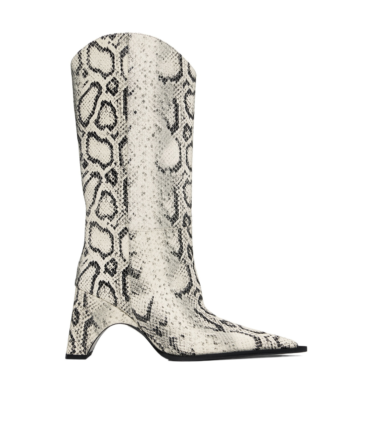Coperni Snake Print Bridge Cowboy Boots White/grey In White