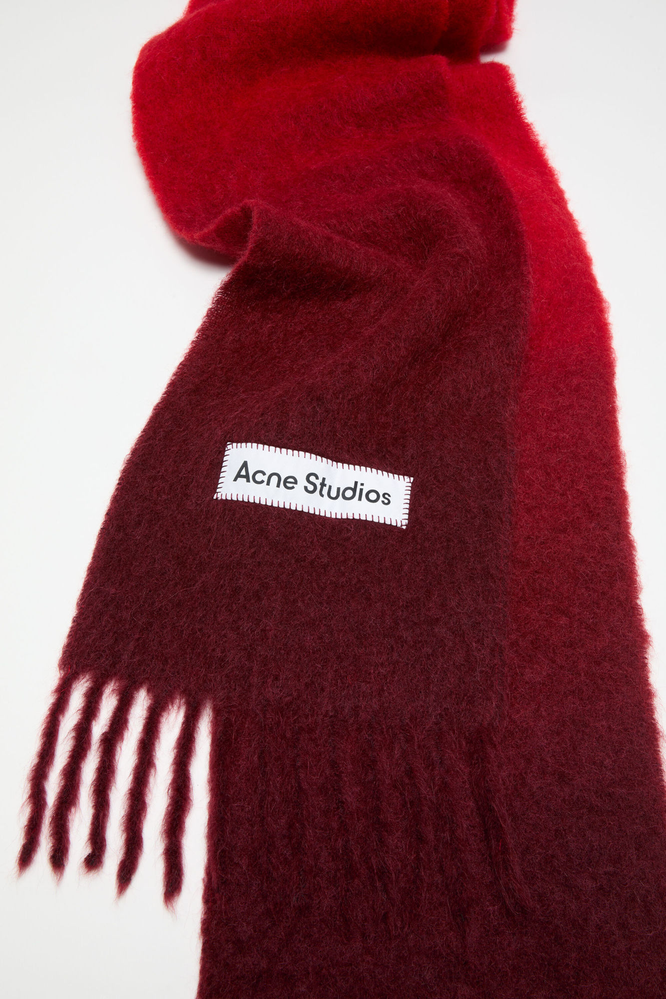Acne Studios Gradient-effect Scarf In Red