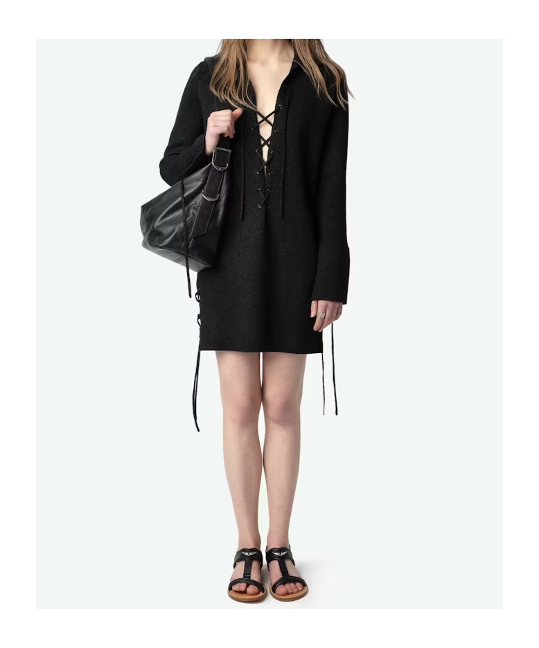 Shop Zadig & Voltaire Metallic-thread Mini Dress