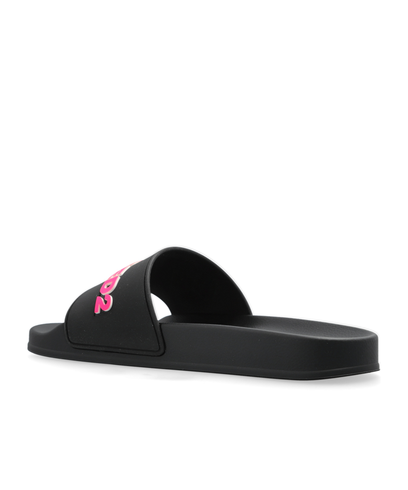 Shop Dsquared2 Logo Embossed Slip-on Slides In Black