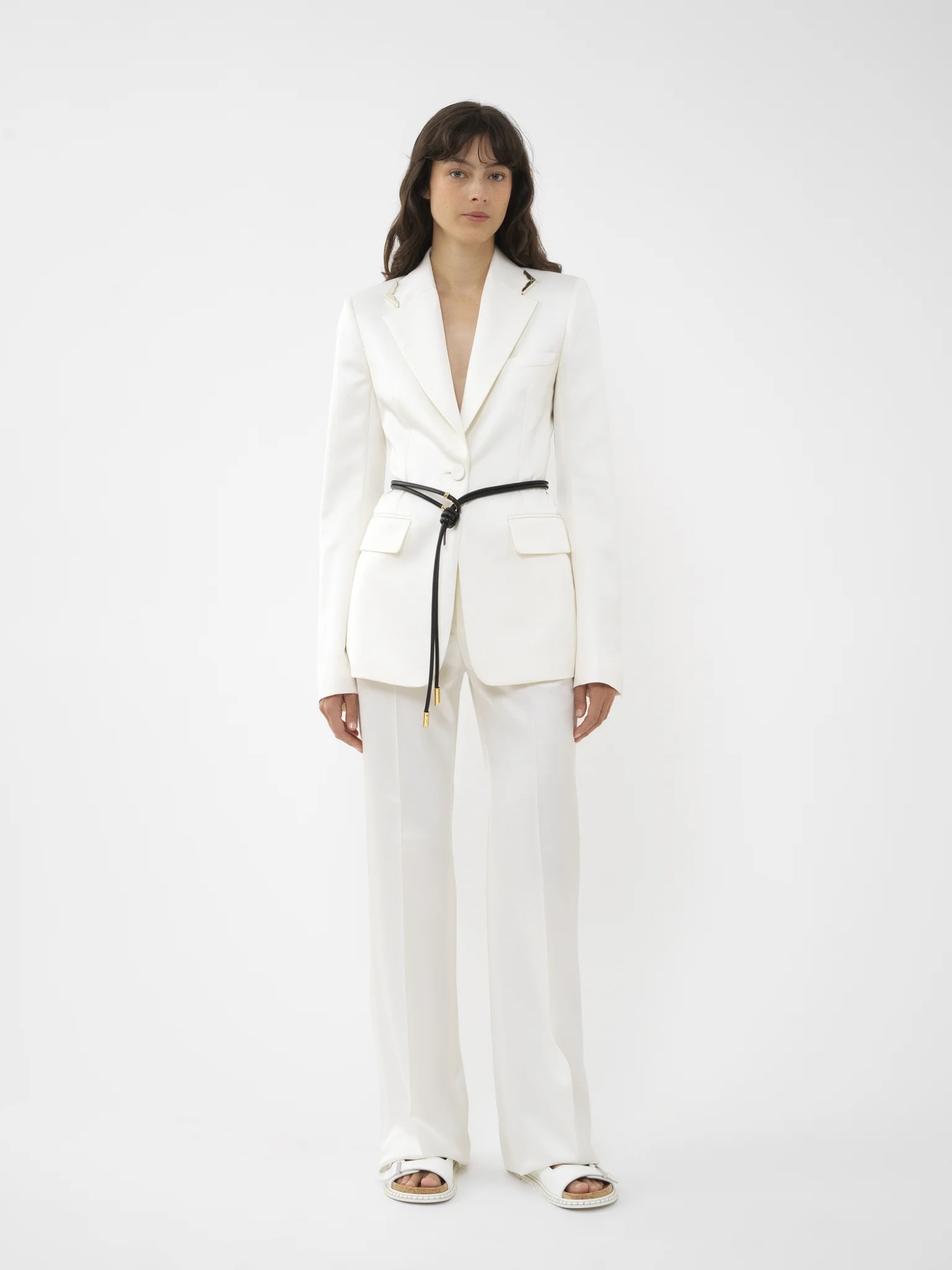 Chloé Tailored Straight-leg Trousers In White
