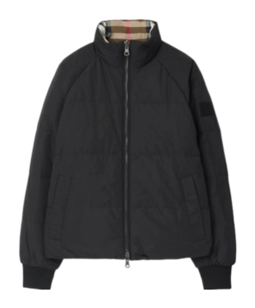Burberry Zippered Cotton Jacket In Black