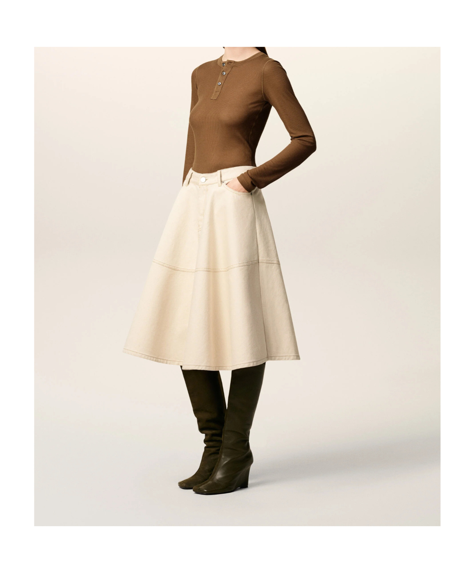 Ami Alexandre Mattiussi Low-waist Skirt In Neutral
