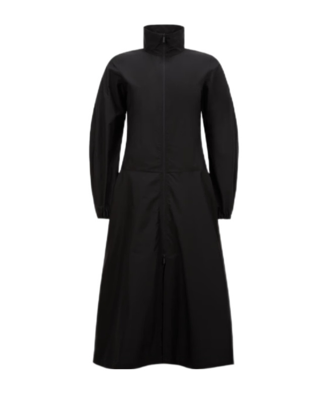 Moncler Robe Midi En Coton À Col Roulé In Black