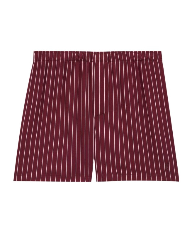 Saint Laurent Striped Shorts In Red