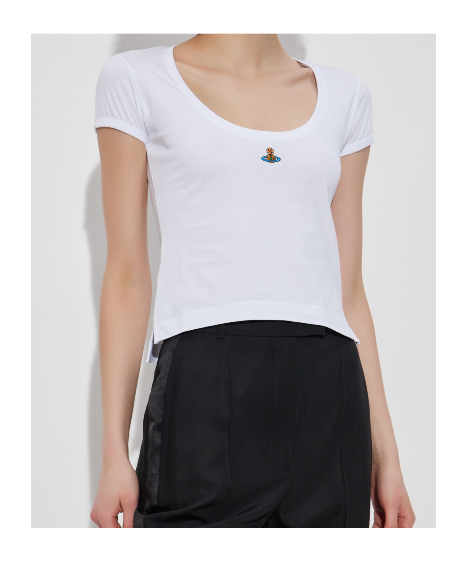Vivienne Westwood Cropped T-shirt With Logo In White