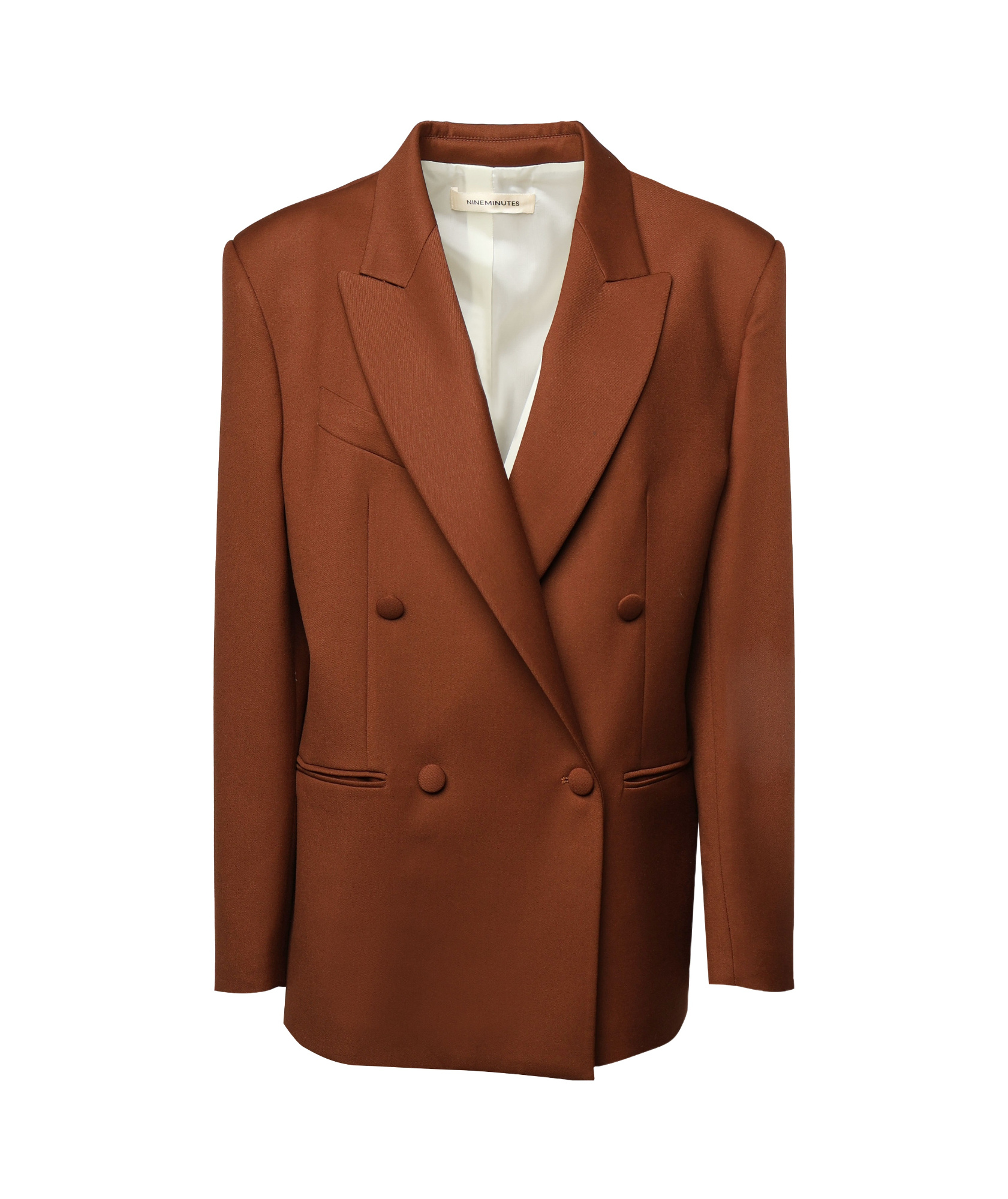 Nine Minutes Long-sleeved Suit Coat In Brown