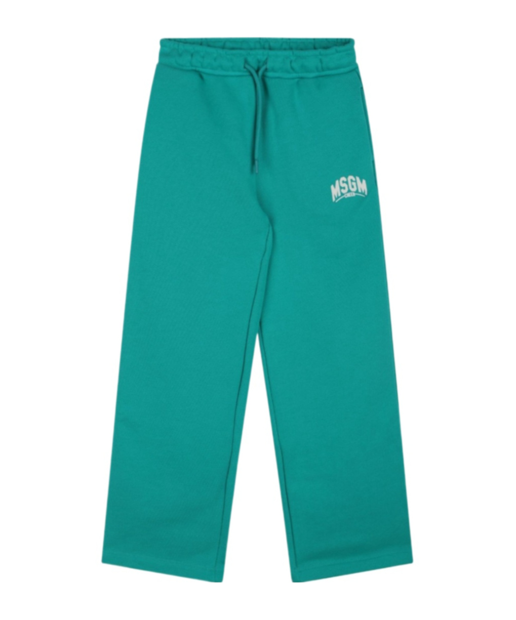 Shop Msgm Jersey Track Pants In Green