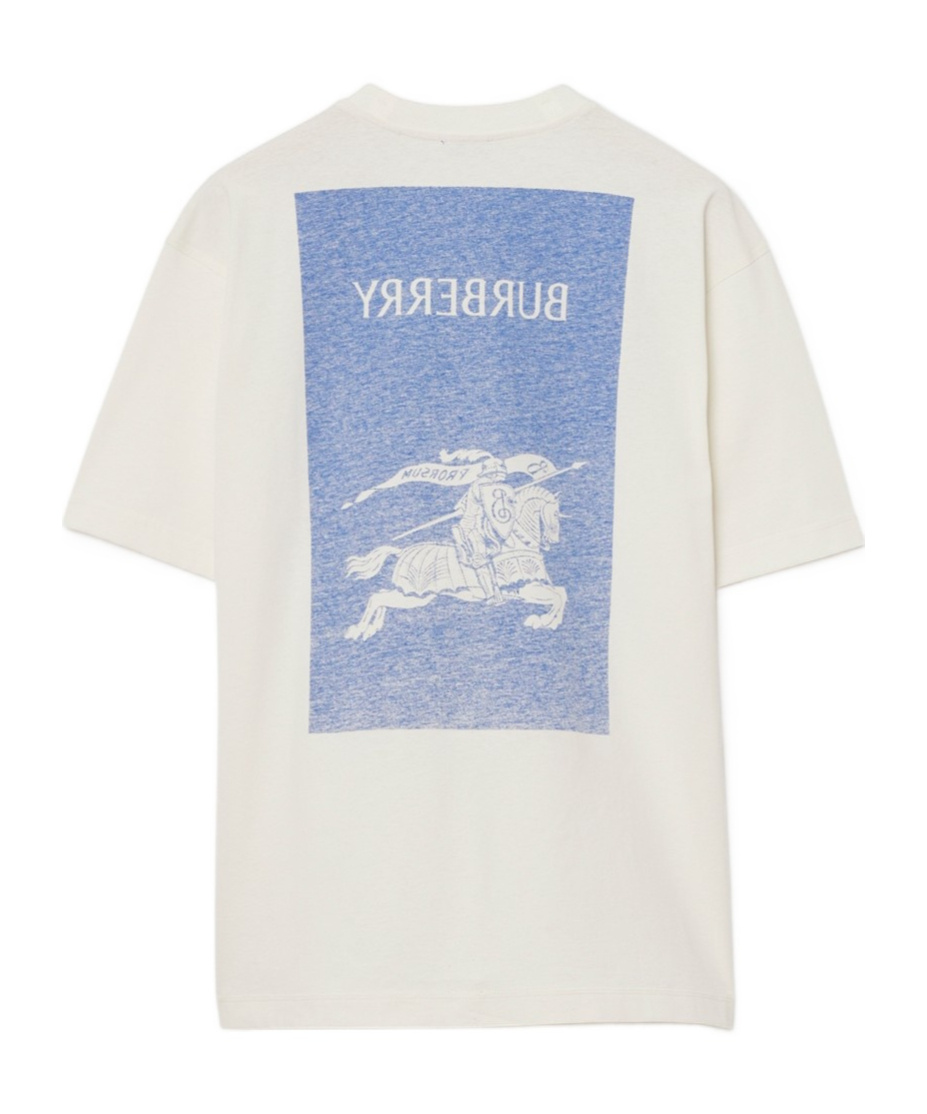 Shop Burberry Equestrian Knight Cotton T-shirt In White