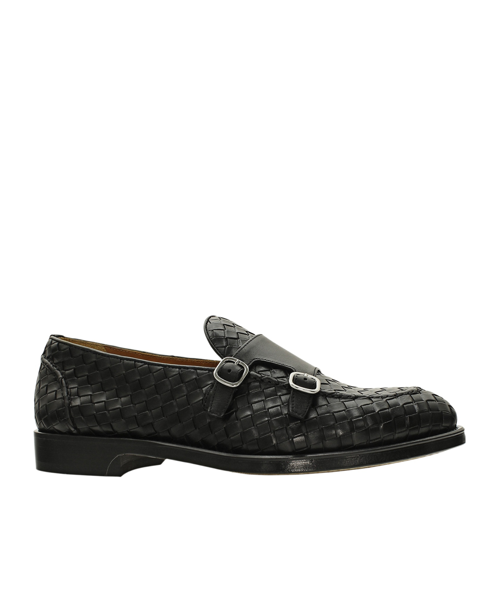 Doucal's Double-buckle Suede Monk Shoes In Black