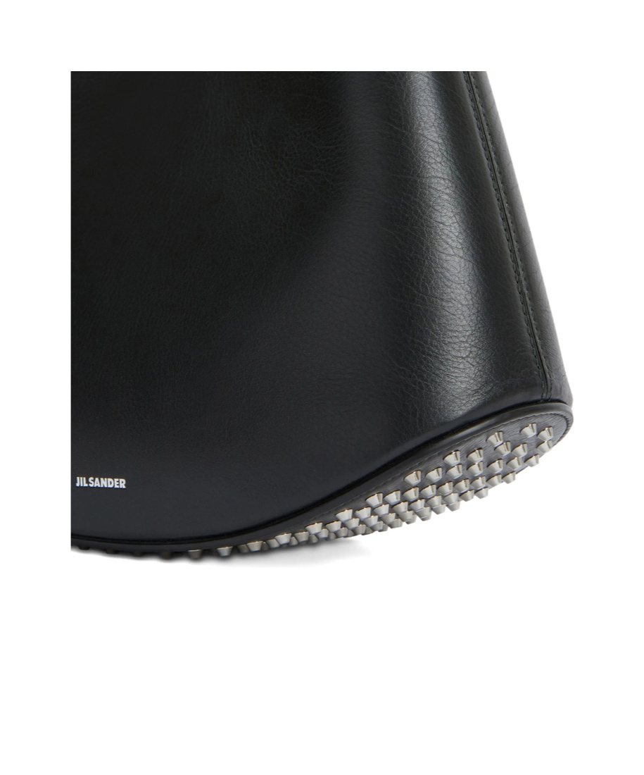 Jil Sander Small Eldorado Studded Shoulder Bag In Black