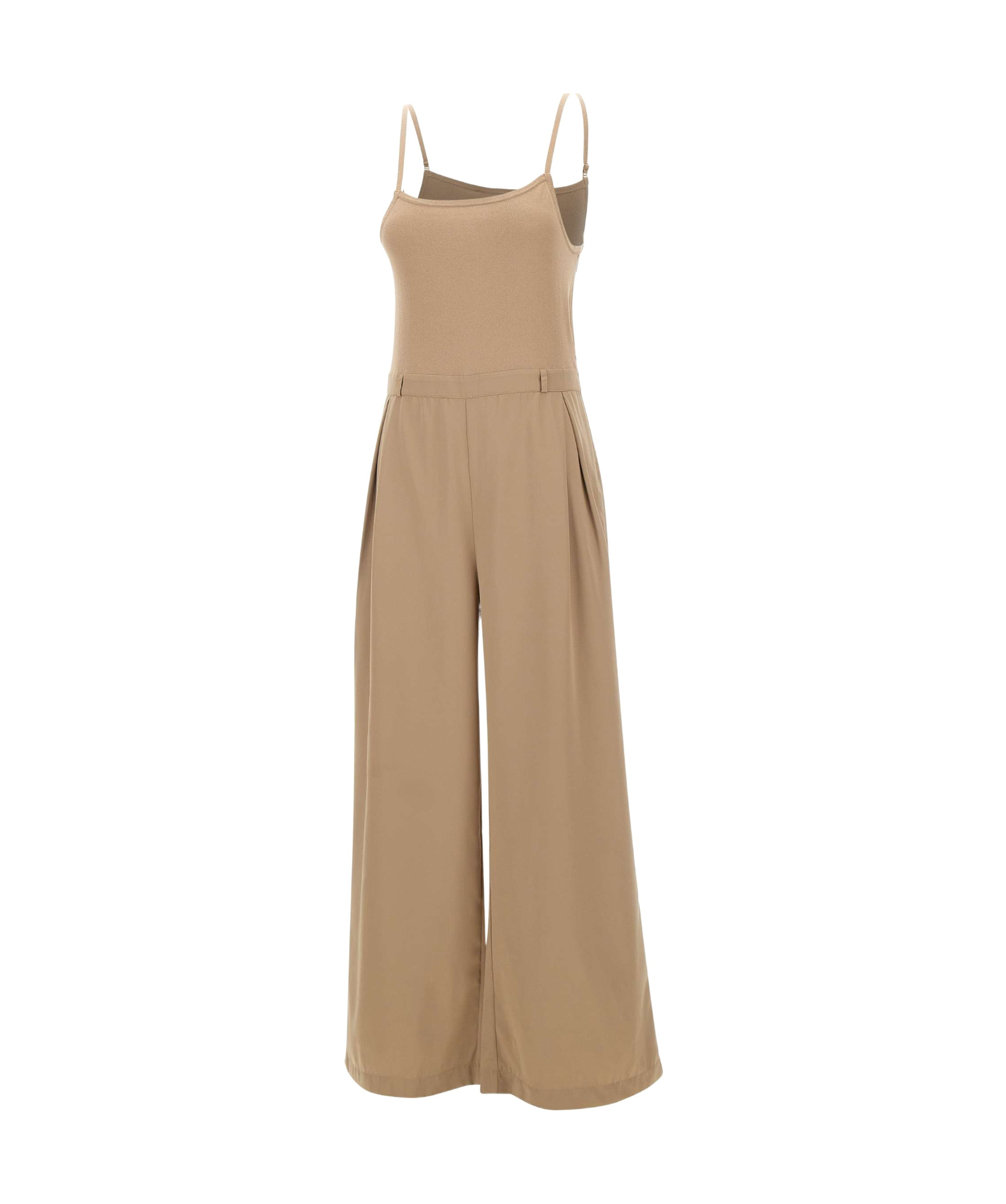 Kangra Cashmere Kangra Toffee Satin Knit Jumpsuit