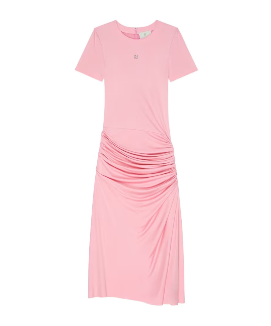 Givenchy Ruched Midi Dress In Candy Pink